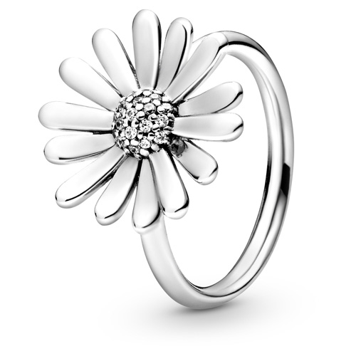 www. - Silver Color Poetic Daisy Cherry Blossom Finger Ring - JR1
