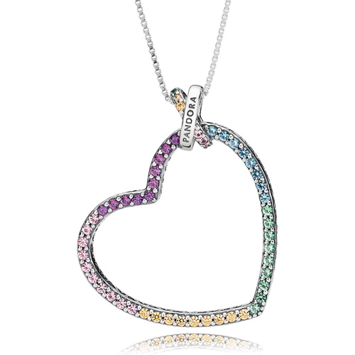 pandora crystal heart necklace