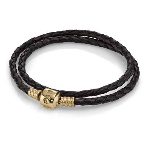 Pandora Double Black Leather Bracelet
