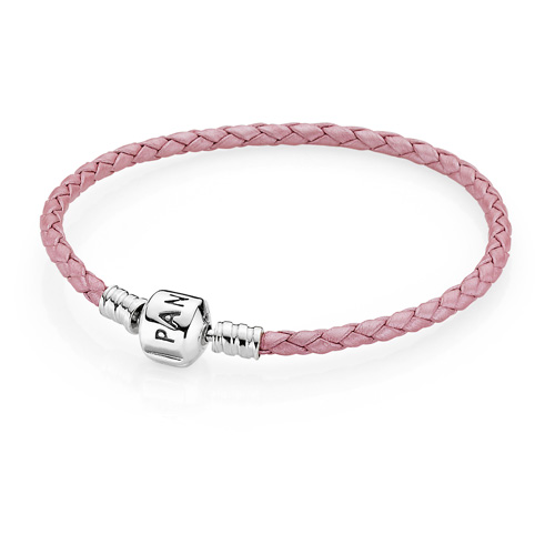 Retired Pandora Single Shimmering Pink Leather Bracelet :: Pandora ...