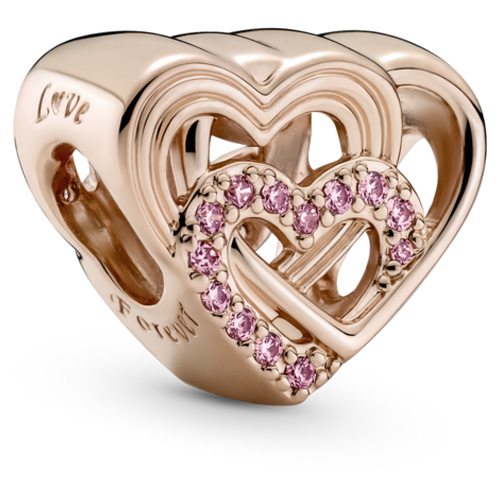 Retired Pandora Intertwined Love Hearts Charm :: Pandora Rose TM 789529C01  :: Authorized Online Retailer