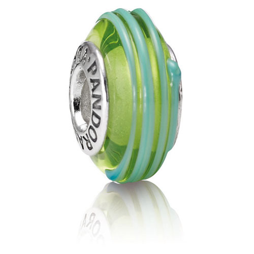 green ribbon pandora charm