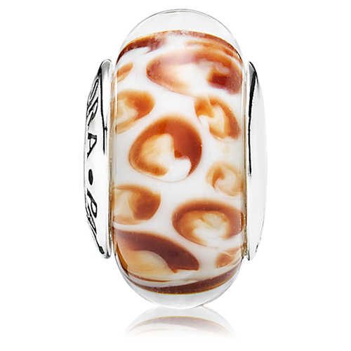 pandora orange glass charm