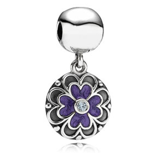 Dogwood Dangle Clip with Purple Enamel