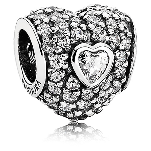 Retired Pandora In My Heart Charm :: Gems with Sterling Silver 791168CZ ...