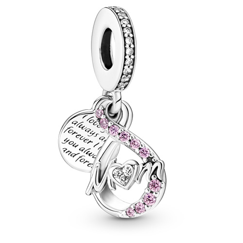 Pandora Mom Infinity Double Dangle :: Gems with Sterling Silver ...