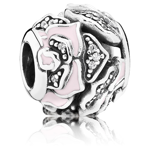 Retired Pandora Delicate Rose Charm with Pink Enamel :: Enamel Charms ...