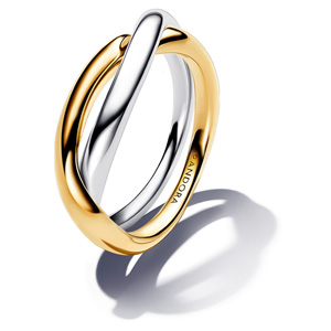 Gold Two-tone Entwined Bands Ring