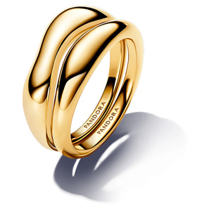 Gold Organically Shaped Stacking Rings