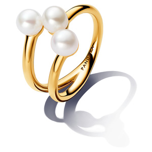 Gold Pearl Open Ring
