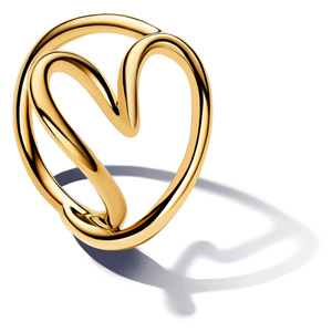 Gold Organically Shaped Heart Ring
