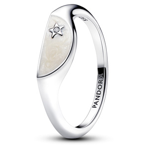 Silver Pandora ME Halved Enamel Signet Ring