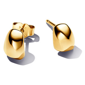 Gold Organically Shaped Stud Earrings